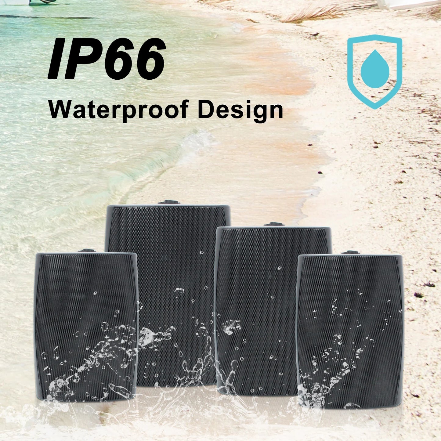 Herdio Outdoor Waterproof Bluetooth Speakers With Amplifier Wall Mount