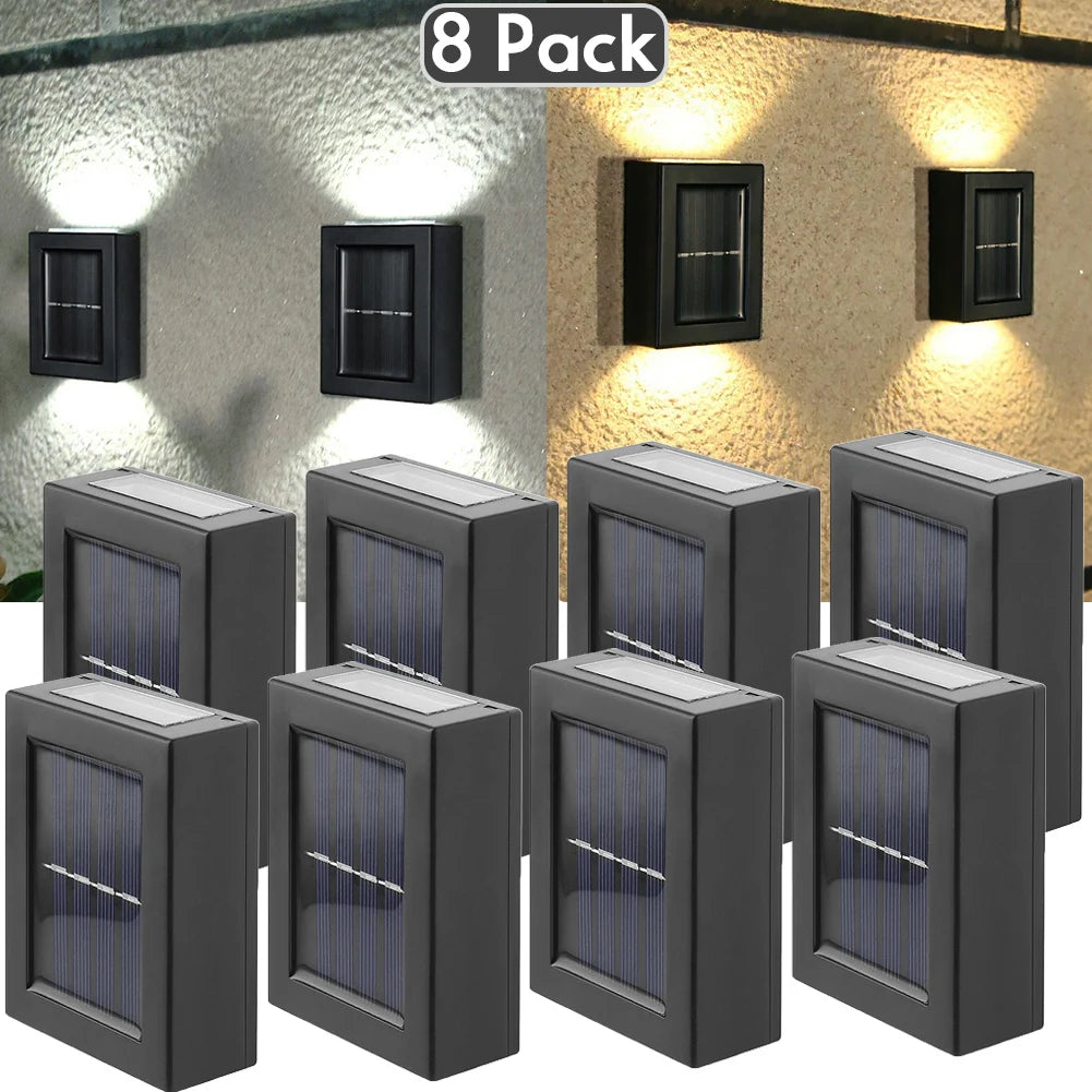 AlliLit Solar LED Wall Lights Outdoor Waterproof Garden Lamps