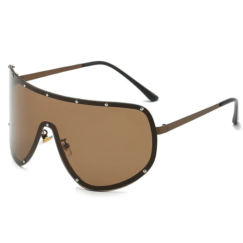 Steampunk Oversized Sunglasses For Women UV400 Protection