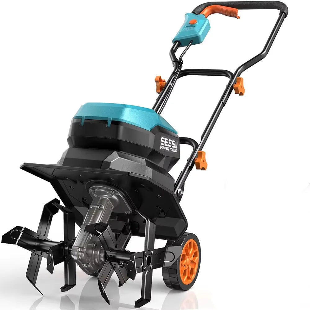 SeeSii Cordless Electric Garden Tiller Cultivator for Soil Preparation