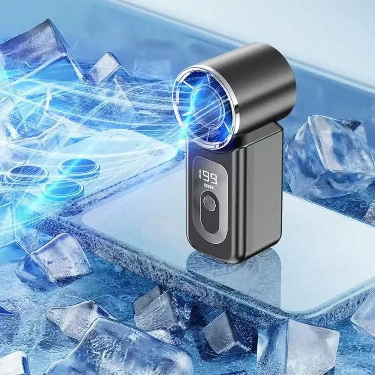 USB Mini Handheld Turbo Fan With Adjustable Speed High-Capacity Battery