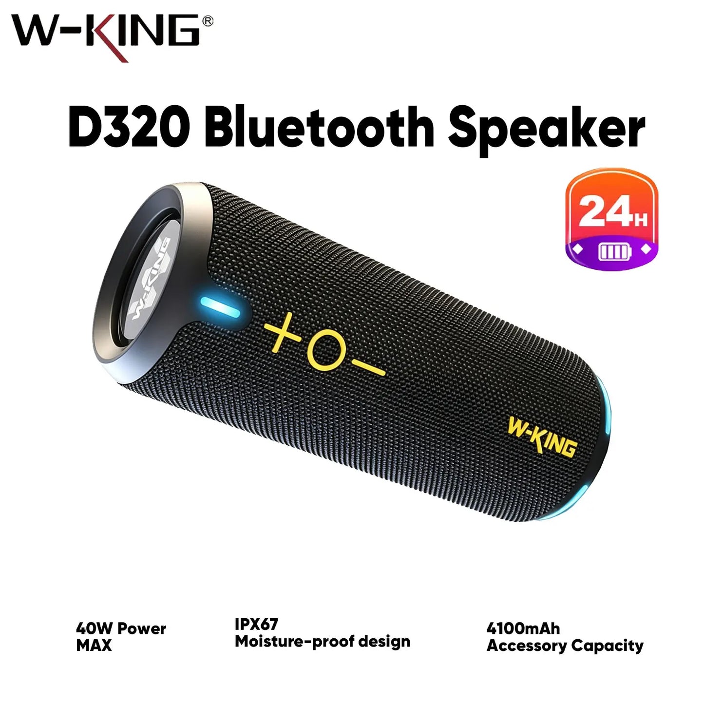W-King IP67 Waterproof Bluetooth Speaker 40W Portable Outdoor