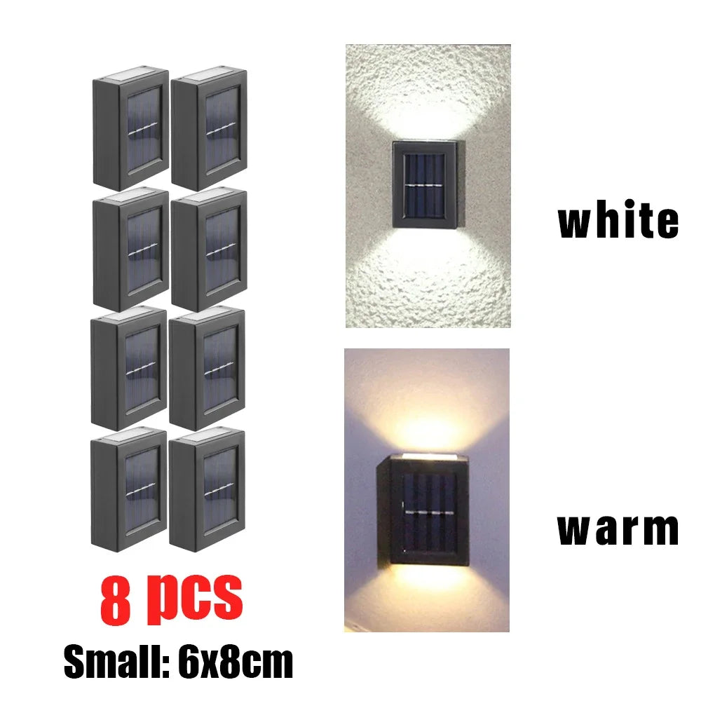 AlliLit Solar LED Wall Lights Outdoor Waterproof Garden Lamps
