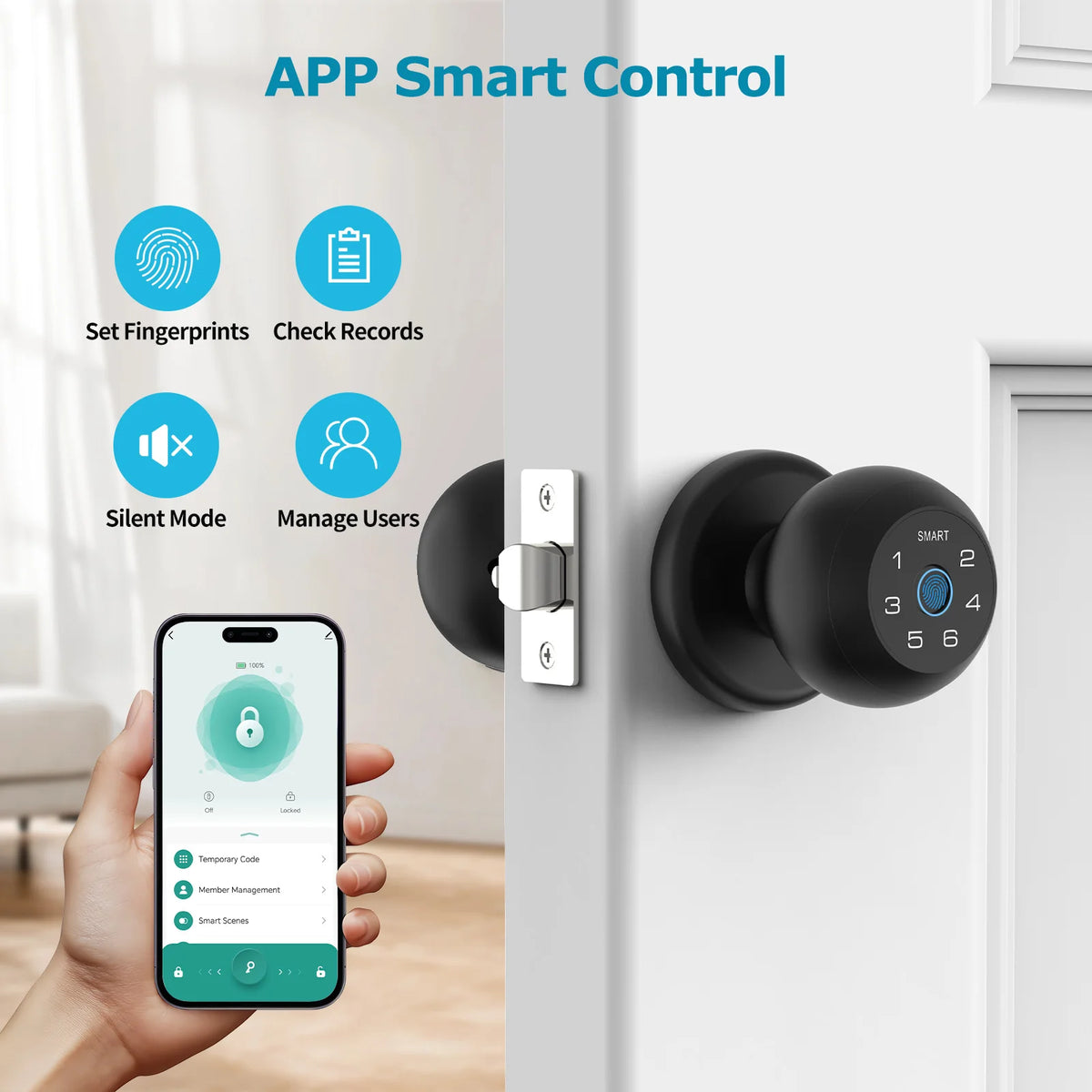 Viladepot Smart Fingerprint Door Lock With Keypad And App Control