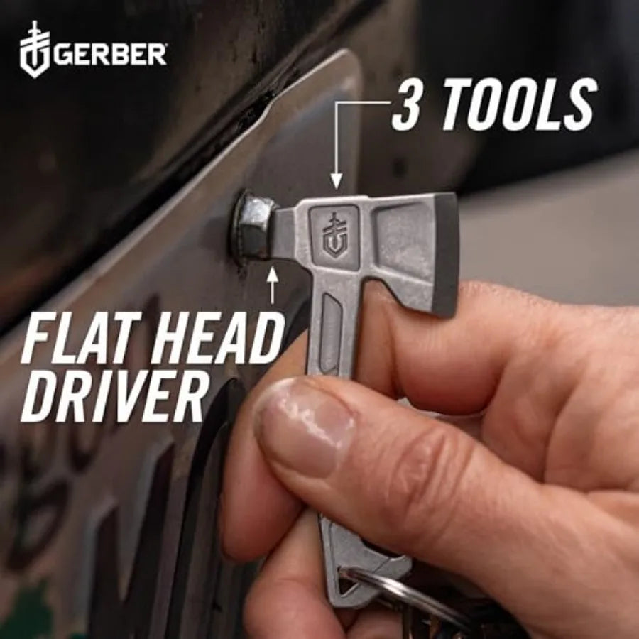 Gear Hatchet Keychain 3-In-1 Multitool Bottle Opener