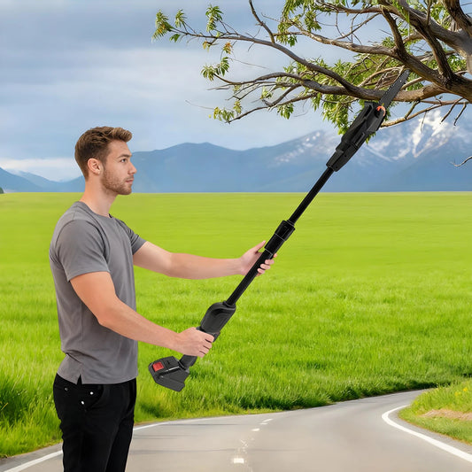 CNCEST Cordless Electric Pole Saw with Tool Free Chain Tensioner