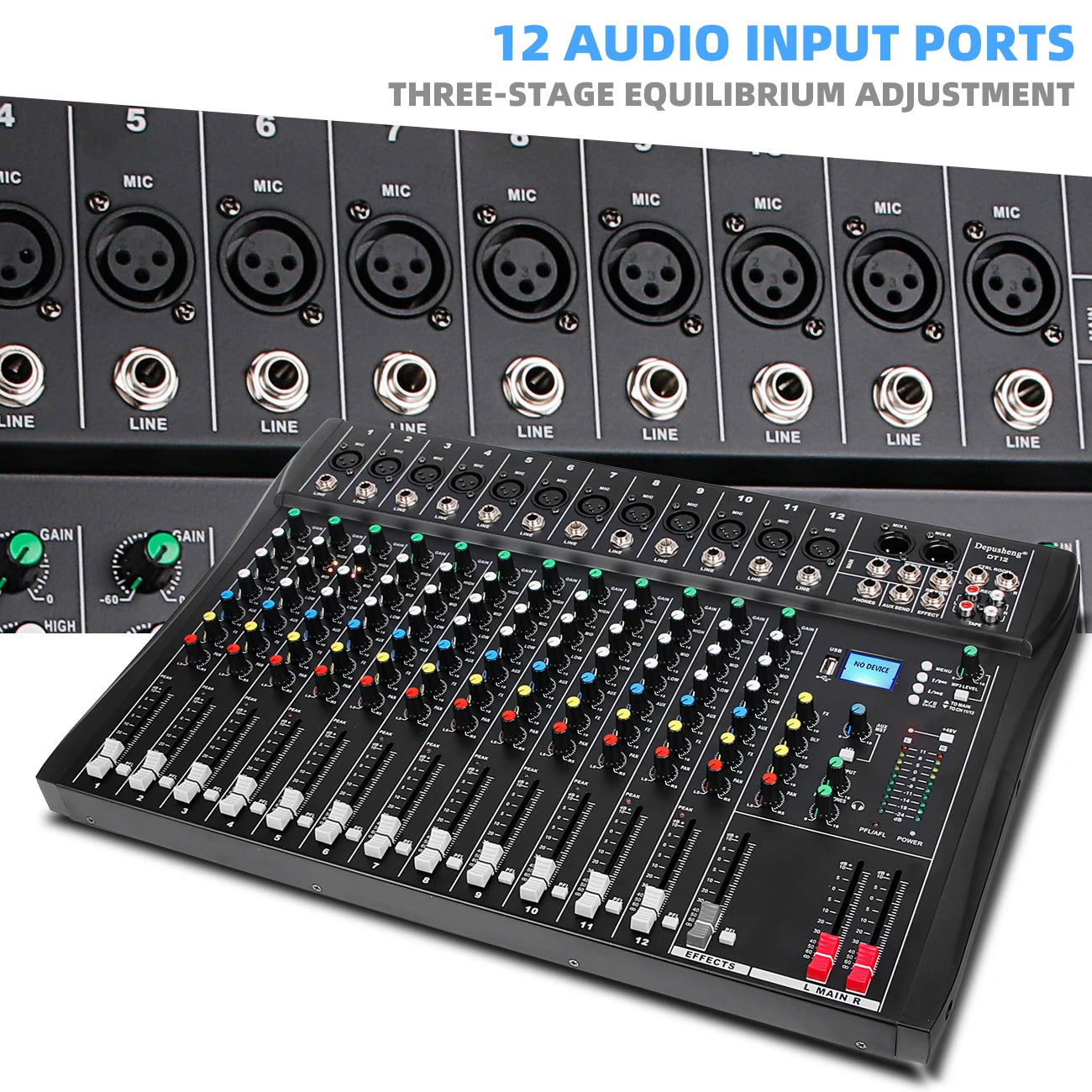 Depusheng DT8 DT12 Professional Audio Mixing Console With Bluetooth Reverb