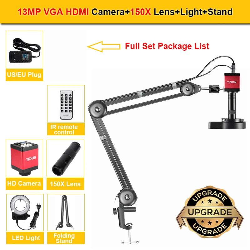 YIZHAN 150X Digital Microscope 4K Camera HDMI USB For Soldering