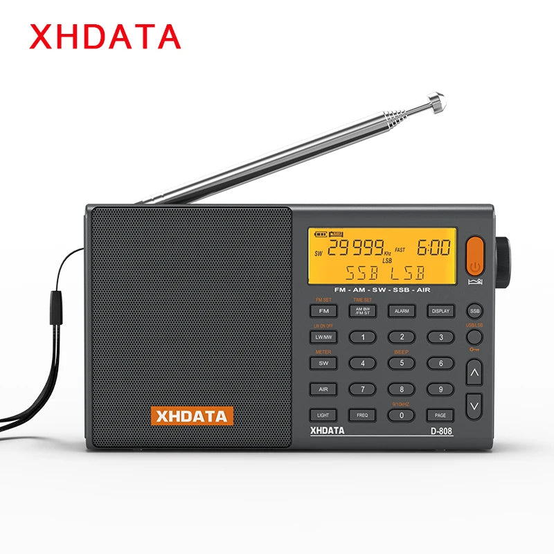XHDATA D808 Portable Multiband Radio Receiver AM FM SW SSB