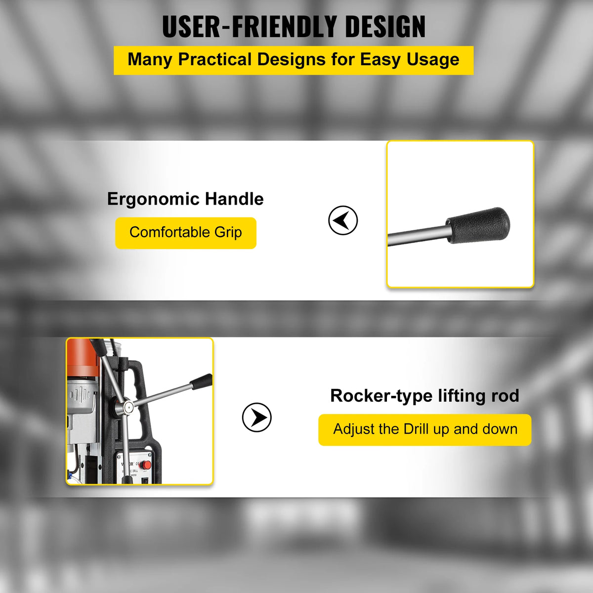 SucceBuy Magnetic Drill Press Kit With Annular Cutter Bits