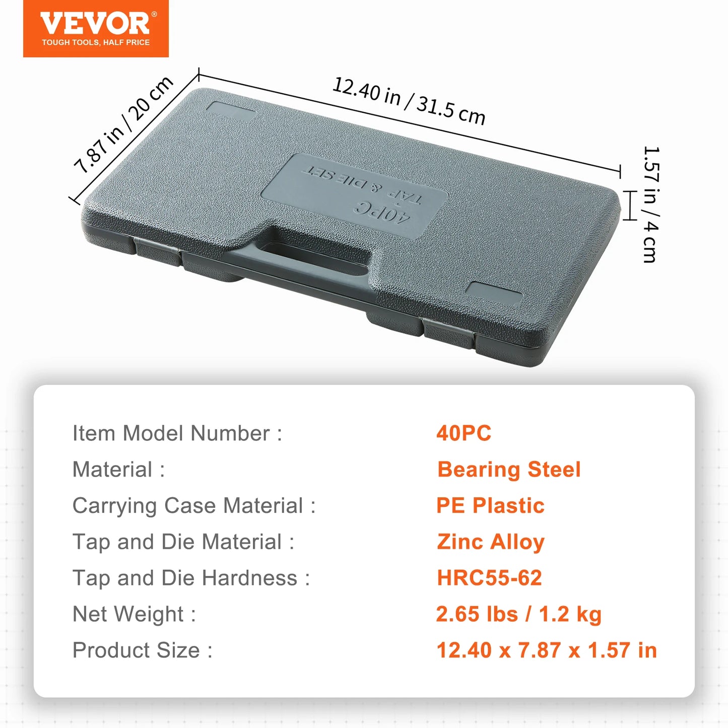 SucceBuy Tap And Die Set For Metric SAE Bearing Steel