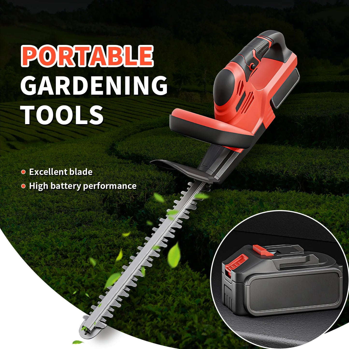 Cordless Hedge Trimmer With Battery Electric Grass Shears Yard Care