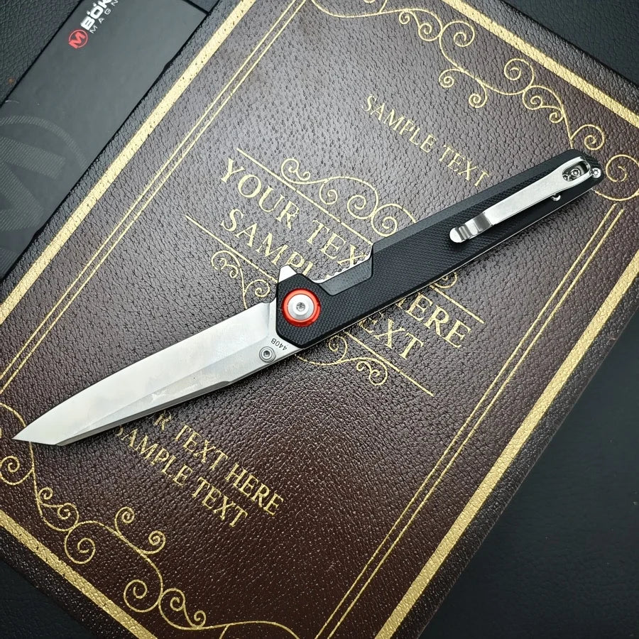 DIY Supplies Ultra Lightweight Folding Knife 440B Blade G10 Handle
