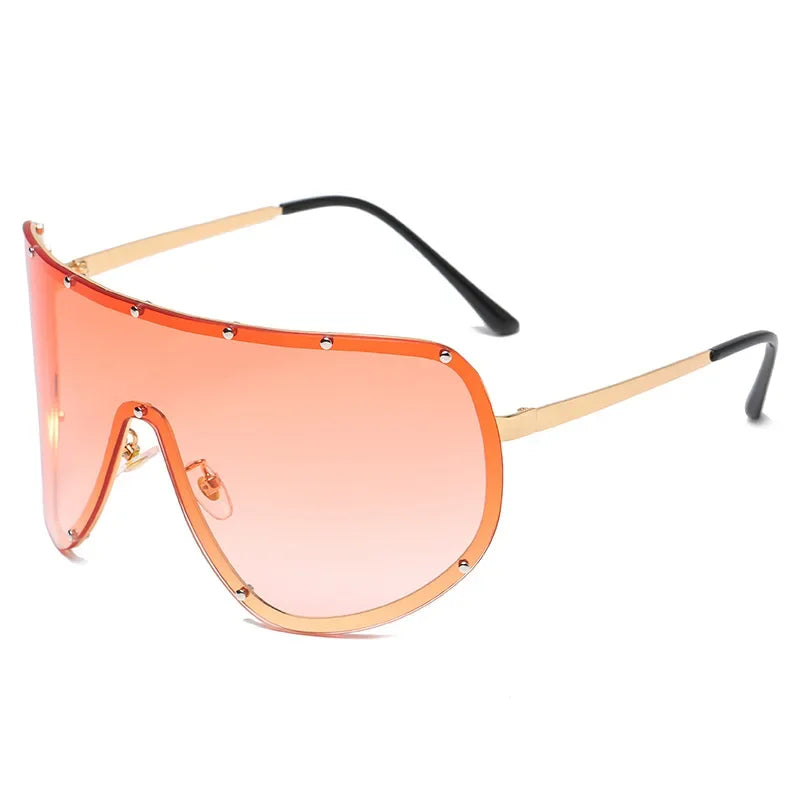 Steampunk Oversized Sunglasses For Women UV400 Protection