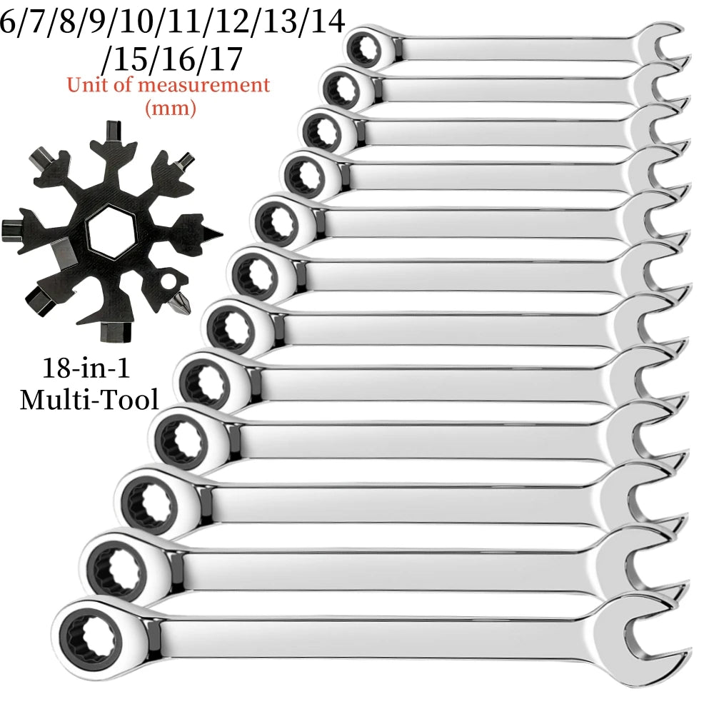Flexible Ratcheting Wrench Set For Automotive Repair