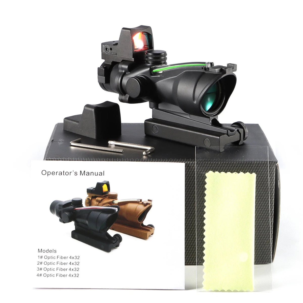 Nabila Adjustable Tactical Rifle Scope With Red Dot For Hunting
