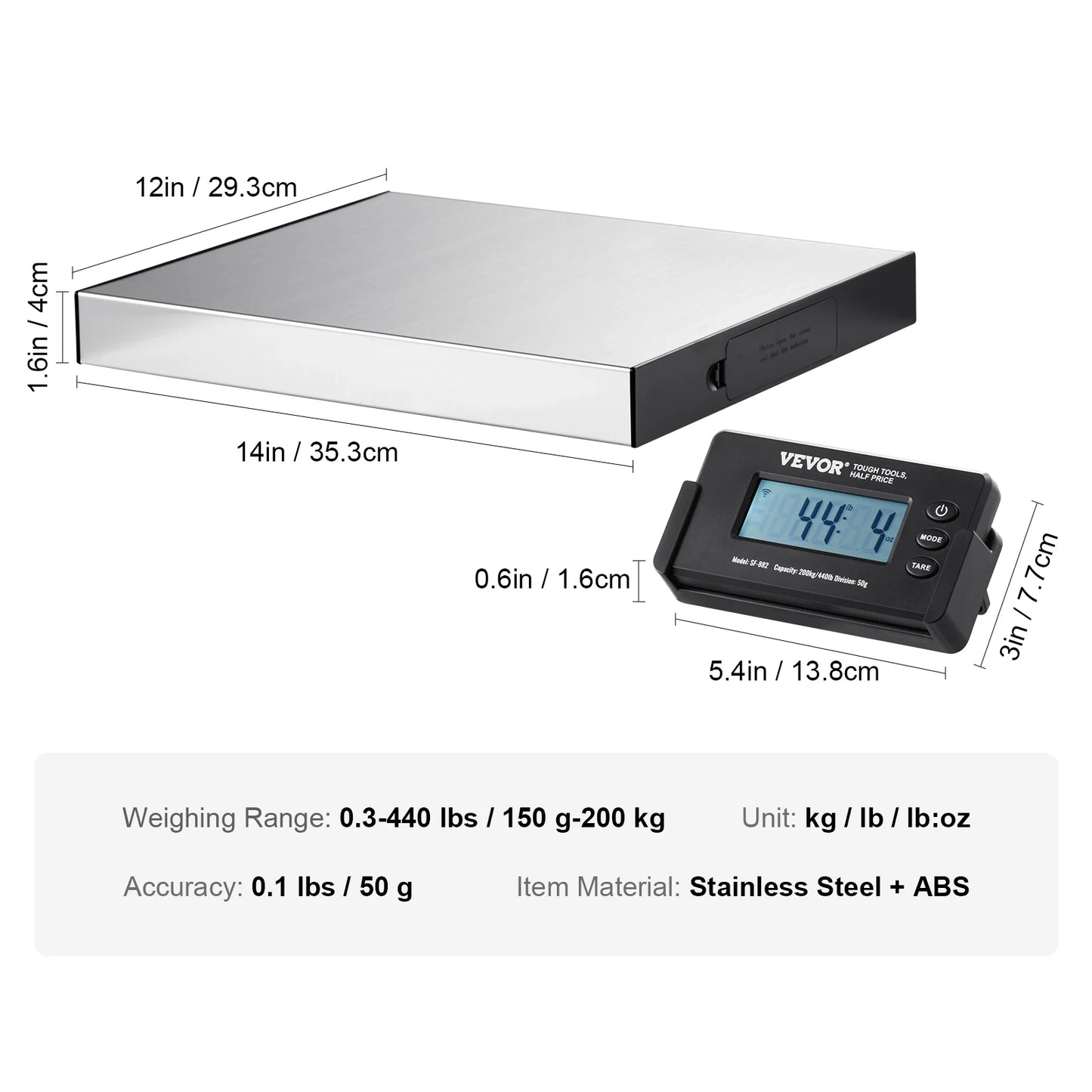 SucceBuy Digital Shipping Scale With HD LCD Display Timer