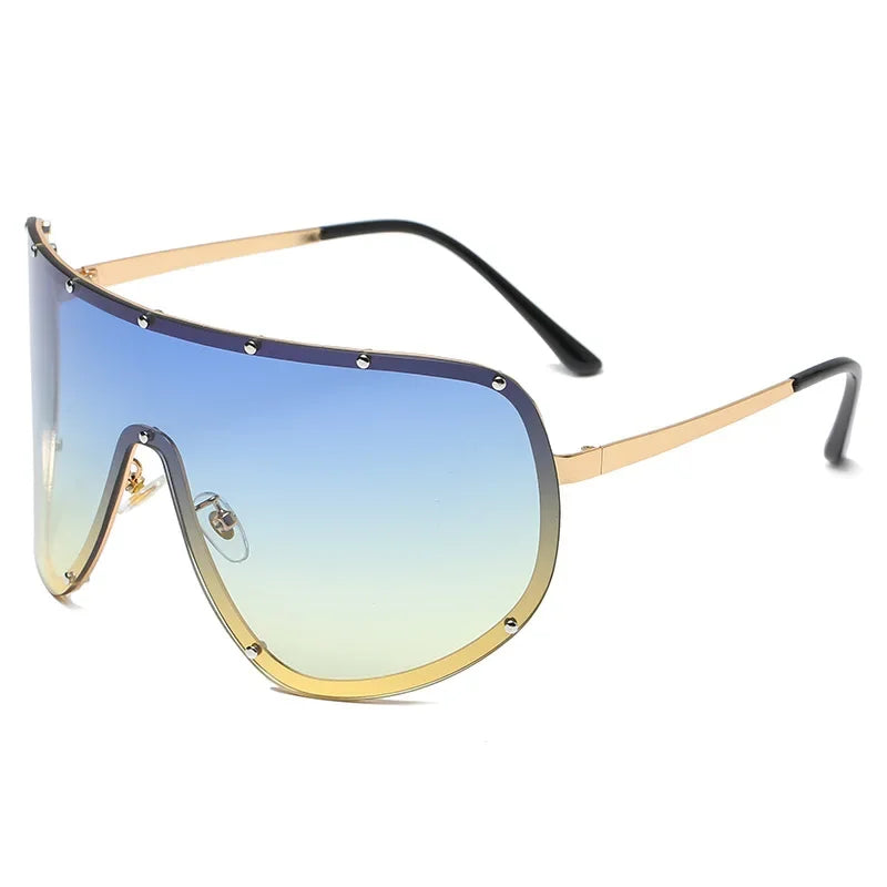 Steampunk Oversized Sunglasses For Women UV400 Protection