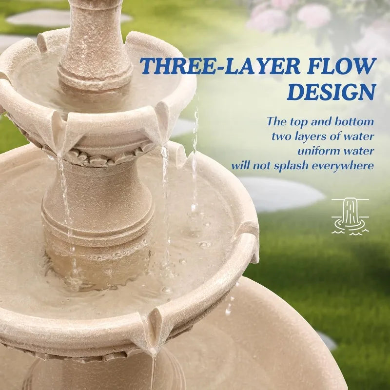 Italian Outdoor Water Fountain Garden Decor Durable Resin