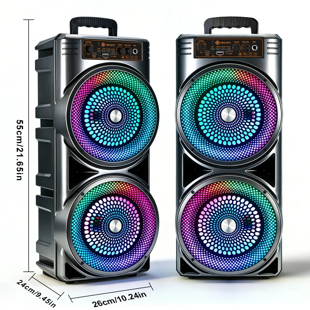 Floor Standing Bluetooth Speaker System With Wireless Portable Subwoofer