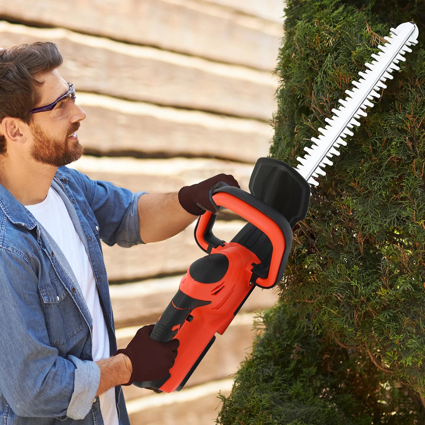Cordless Hedge Trimmer With Battery Electric Grass Shears Yard Care
