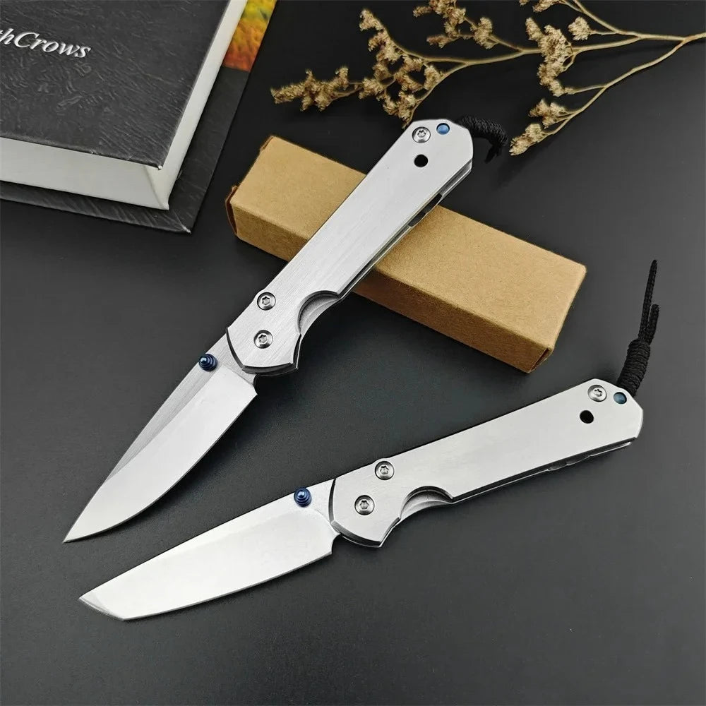 DIY Supplies EDC Safety Folding Knife Damascus Steel Titanium Handle