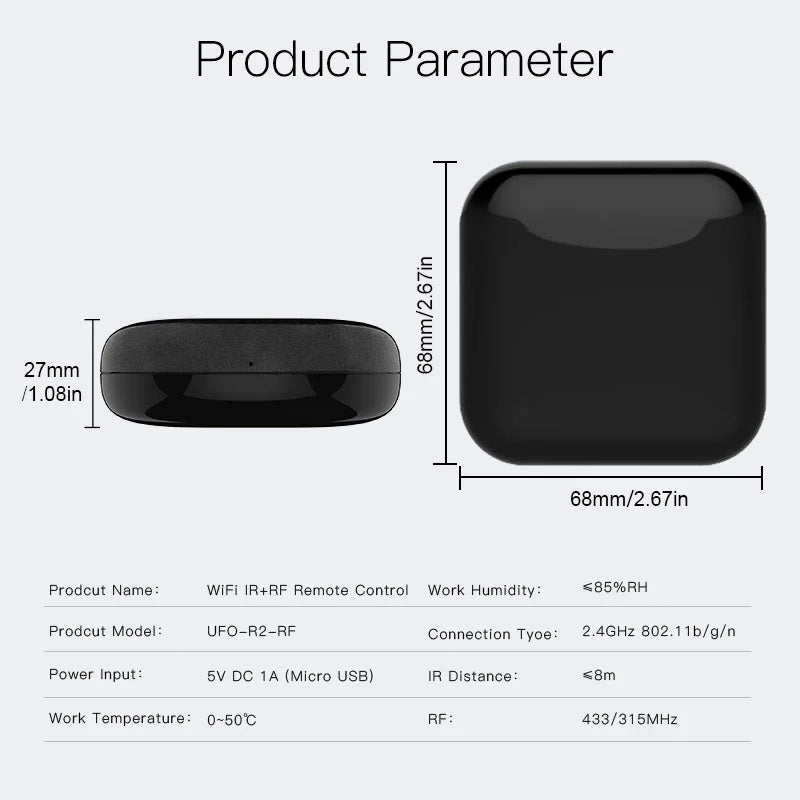 WiFi RF IR Universal Remote Controller For Alexa Google Home