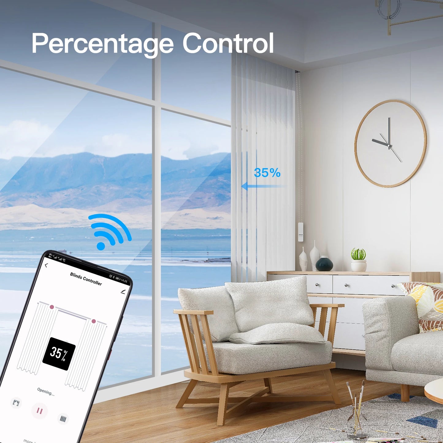 MOES Tuya WiFi Smart Motorized Roller Blinds Kit RF Remote