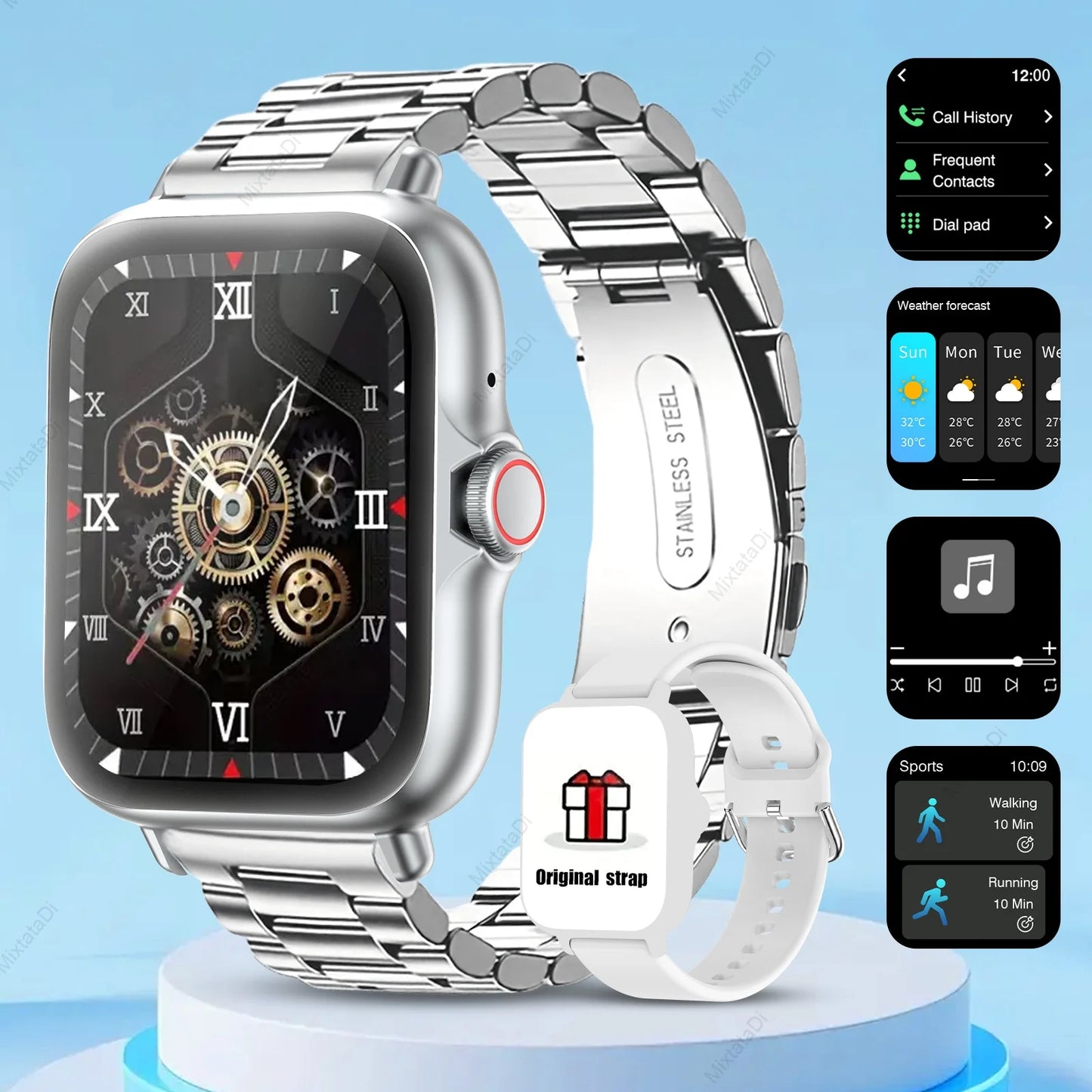 Smart Watch With Answer Calls Sleep Monitoring Pedometer And Alerts