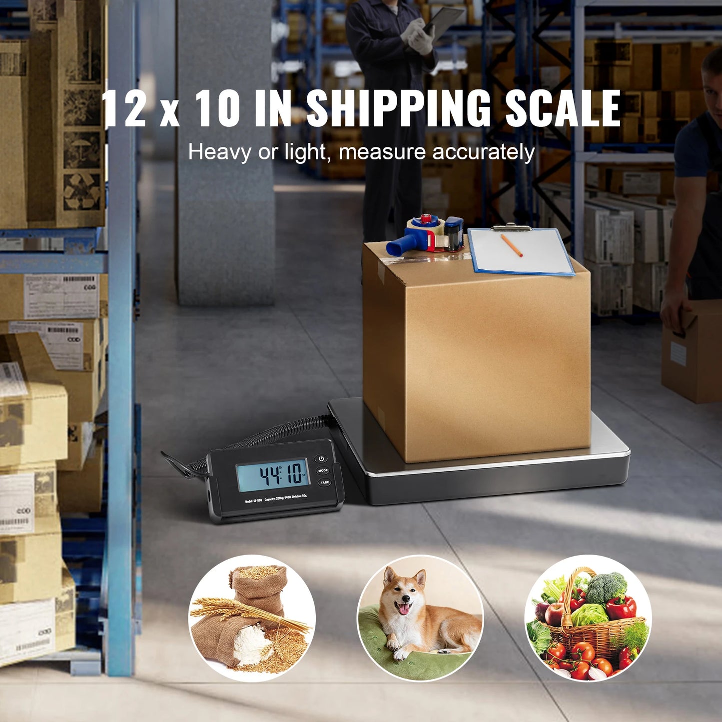 SucceBuy 440Lb Digital Shipping Scale With Timer And LCD Portable