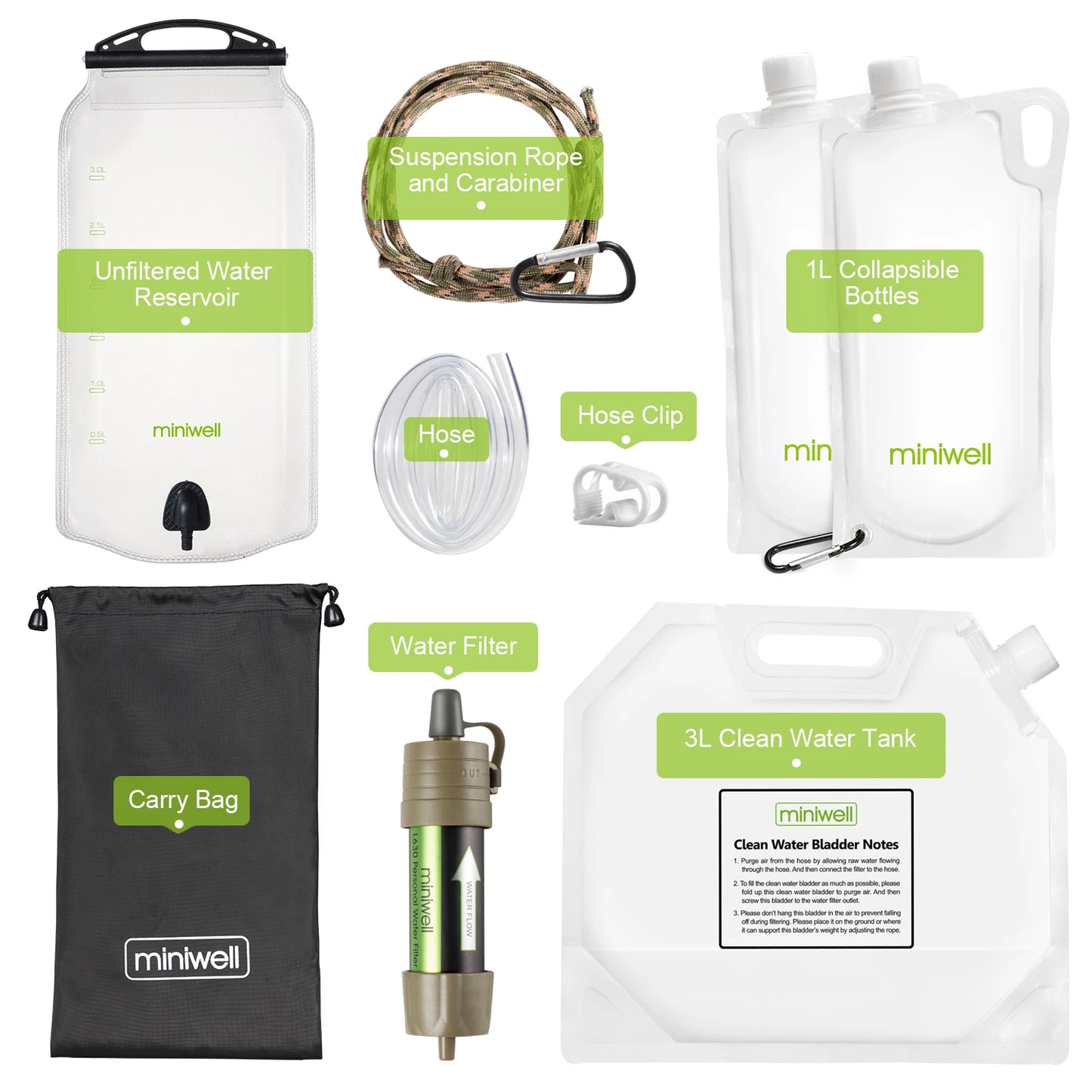 L630 Personal Camping Water Filter Straw For Survival Supplies