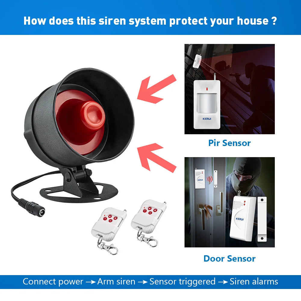KERUI Wireless Security Alarm Kit With Door And Motion Sensors