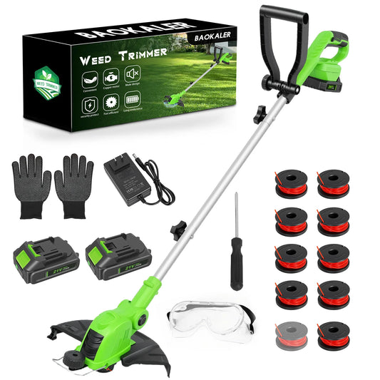 Cordless 3-In-1 String Trimmer With Rotatable Head And Auto Feed