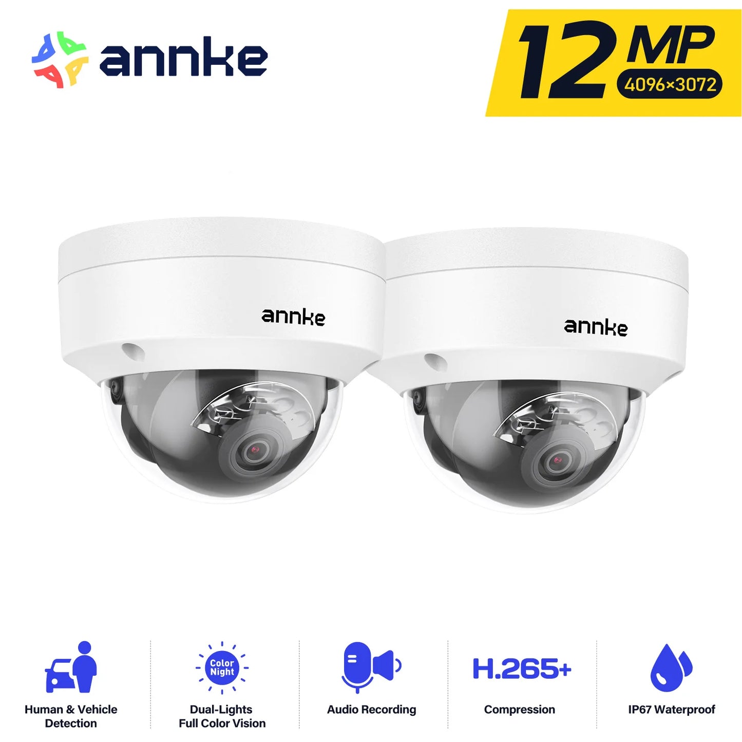 ANNKE 12MP Outdoor Smart Dual Light PoE Security Camera