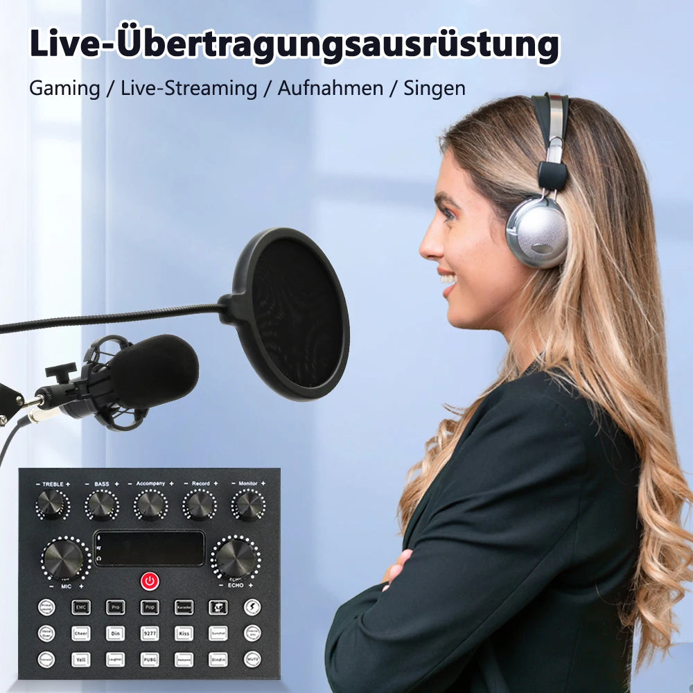 Studio Recording Kit With Condenser Microphone For PC And Laptop