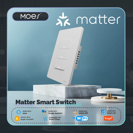 MOES Matter WiFi Smart Light Switch With Voice Control