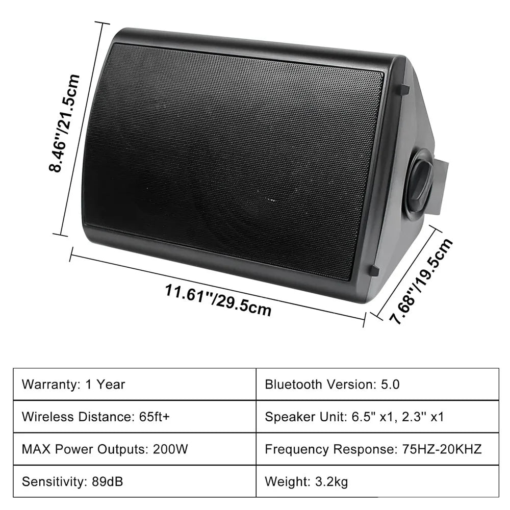 Herdio Outdoor Bluetooth Speakers 800W Waterproof Wall Mounted Patio System