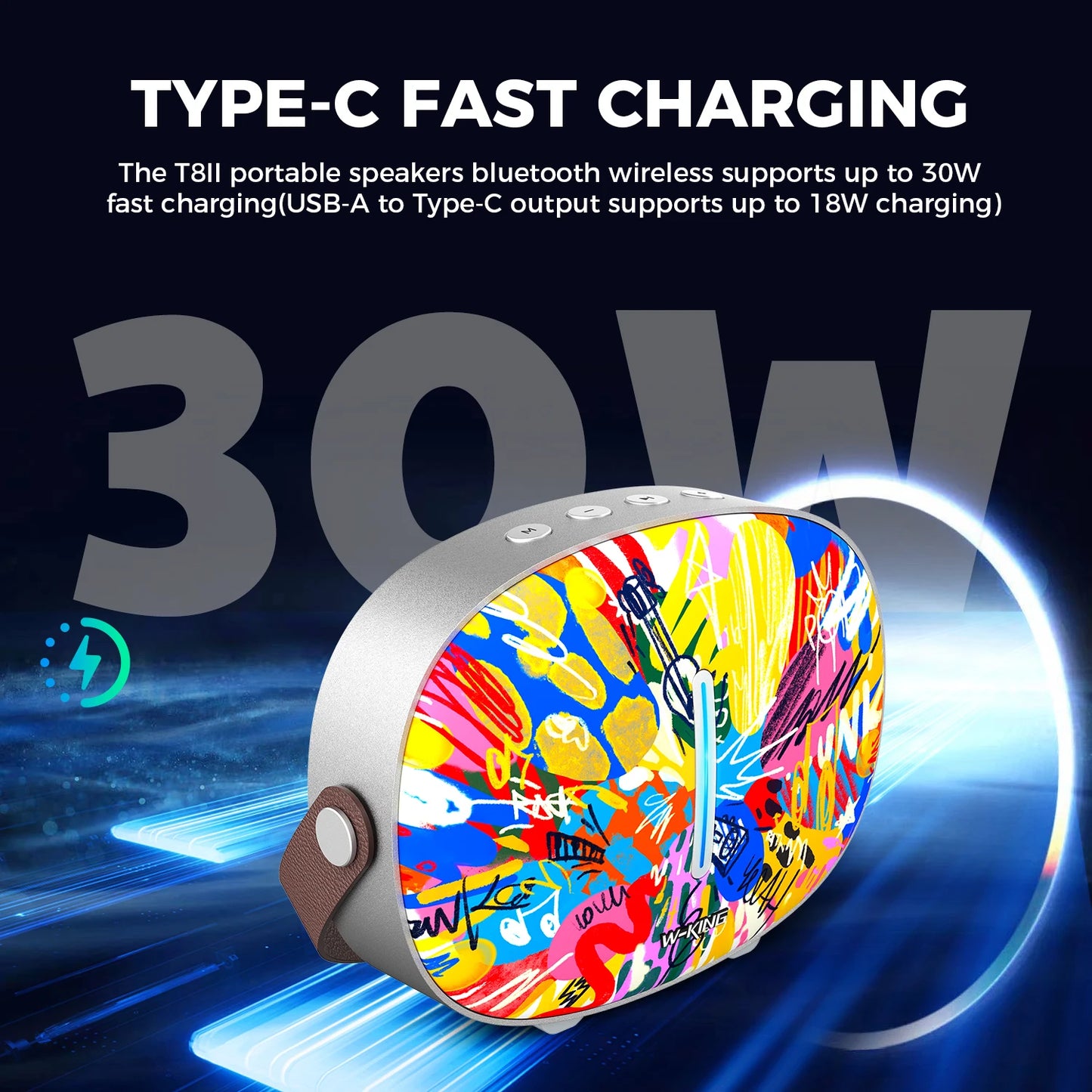 W-King T8II Portable Bluetooth Speaker Boombox With Bass