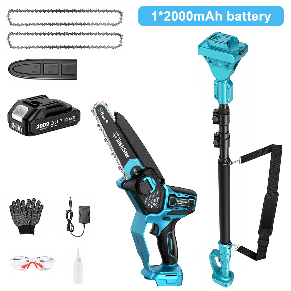 TaskStar Telescopic Pole Saw And Brushless Chainsaw Combo