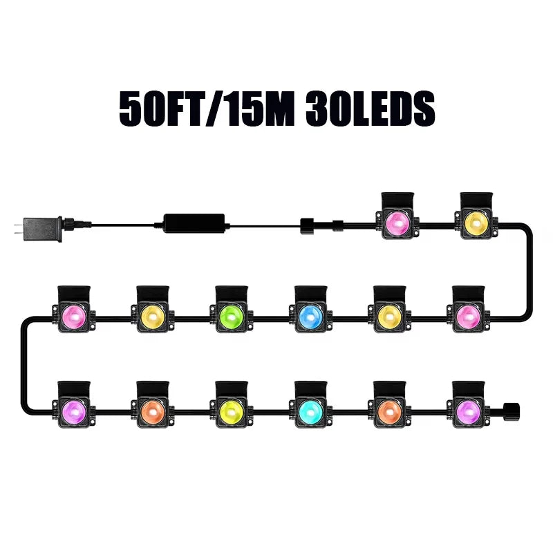 MIMIRGB Outdoor RGBIC Smart LED Eave Lights With Bluetooth Control