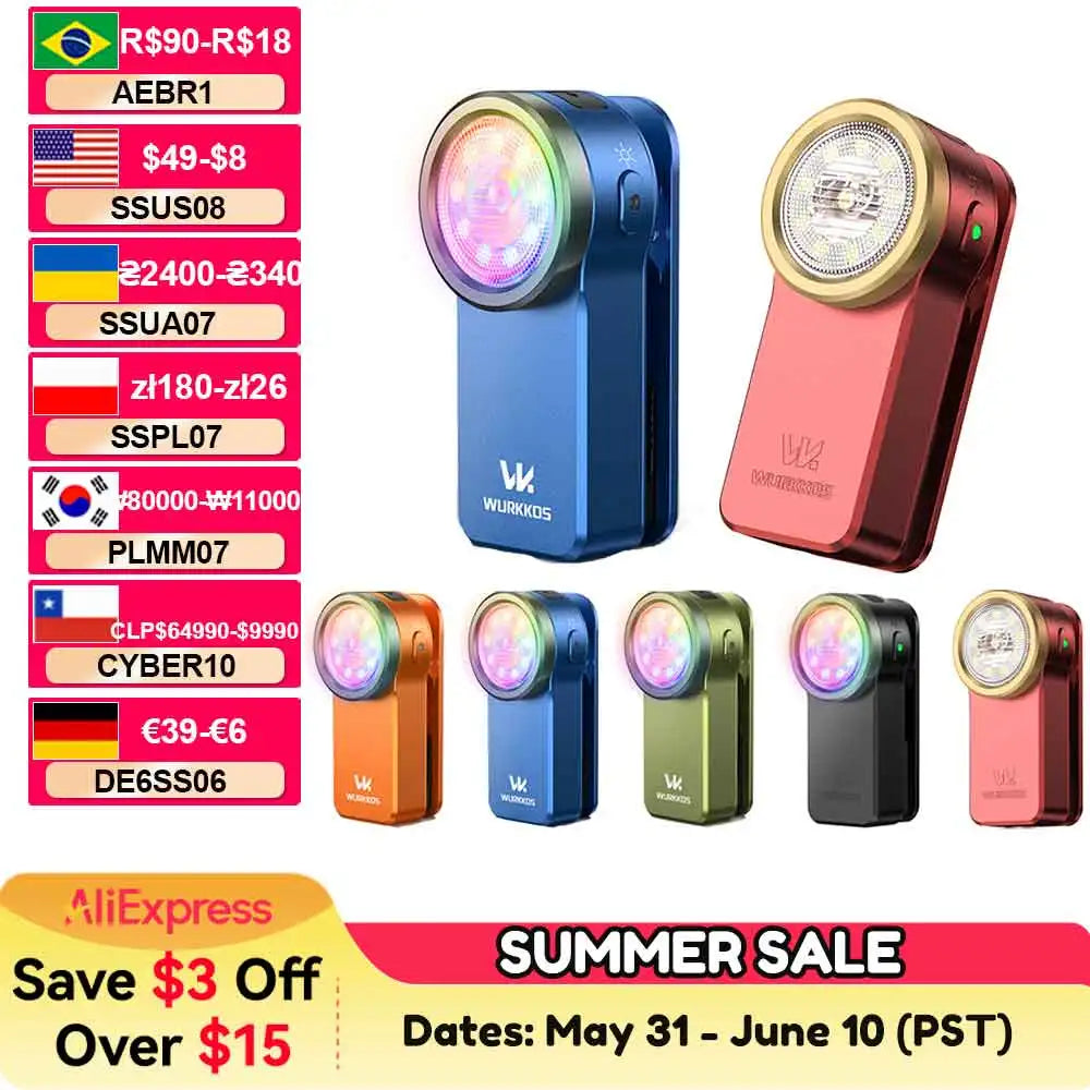Wurkkos HD03 680LM USB Rechargeable Clip Light Flashlight Spotlight Floodlight