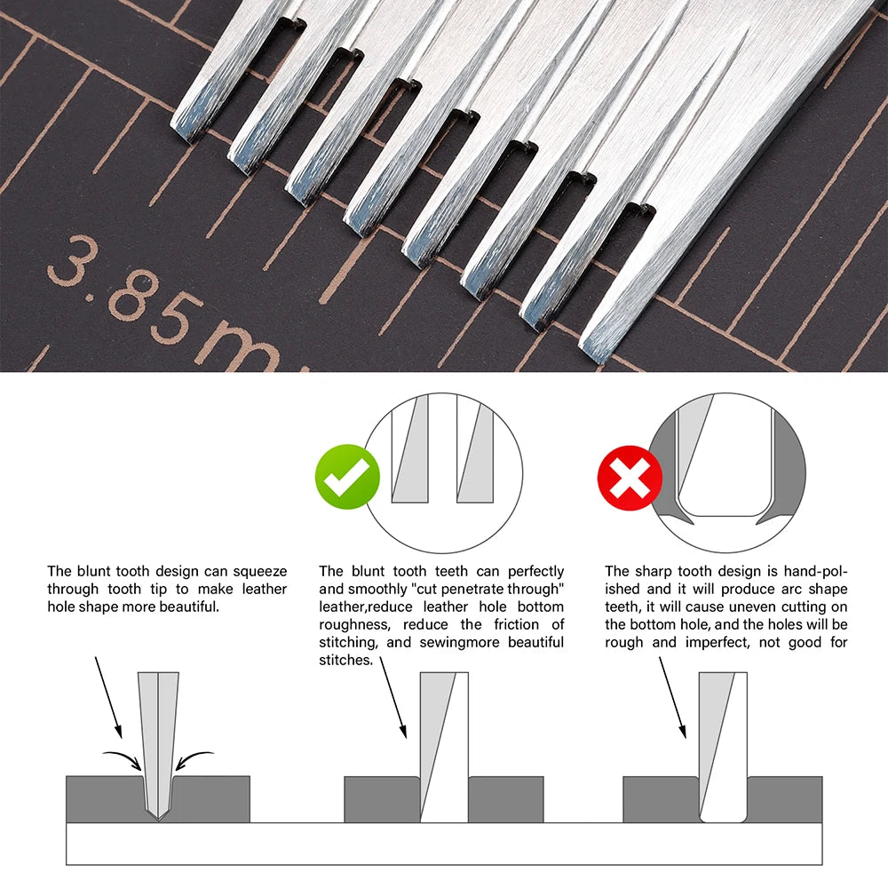 WUTA Leather Chisel French Style Pricking Iron Die Steel Tool