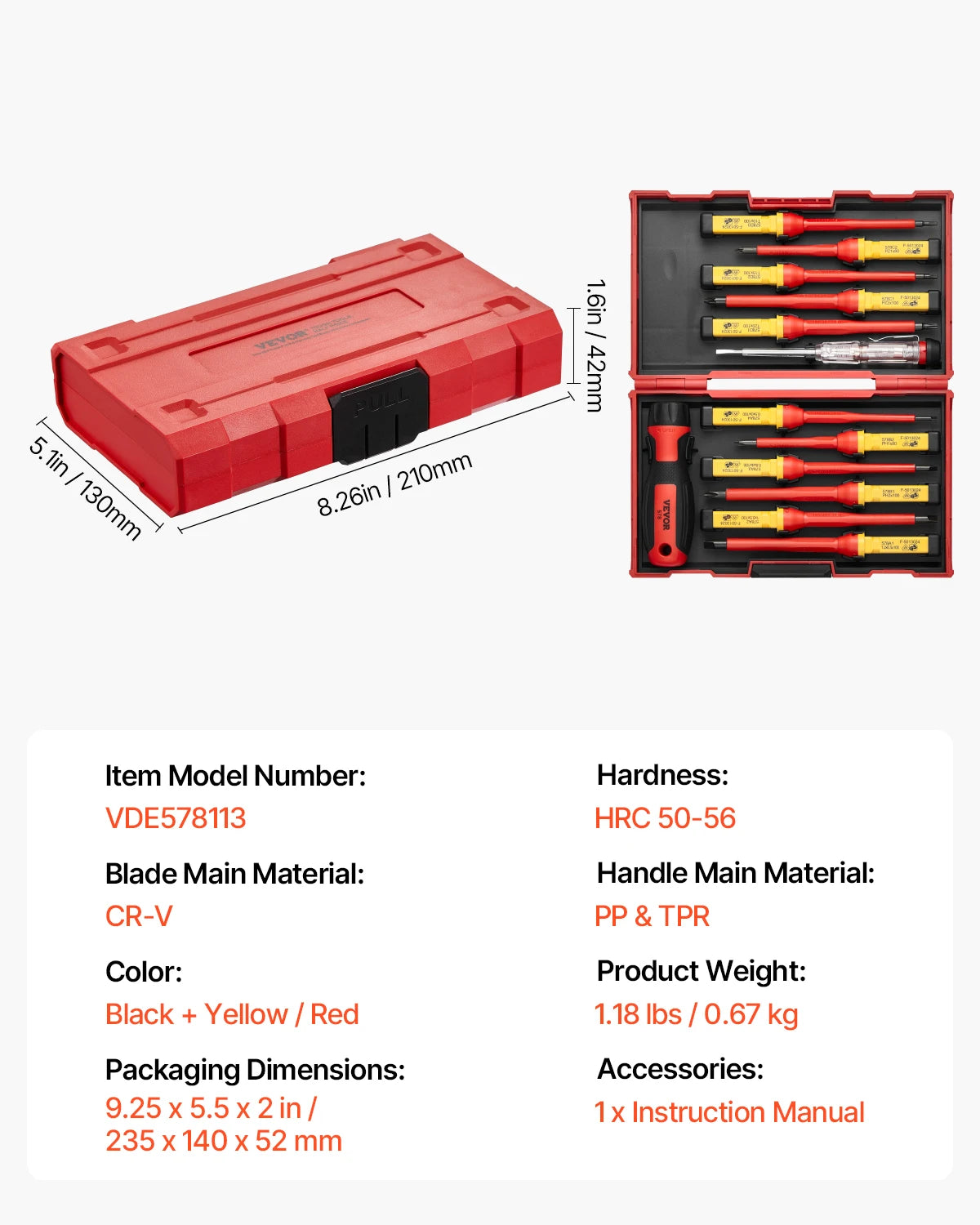 SucceBuy Insulated Screwdriver Set Professional Electrician Tools