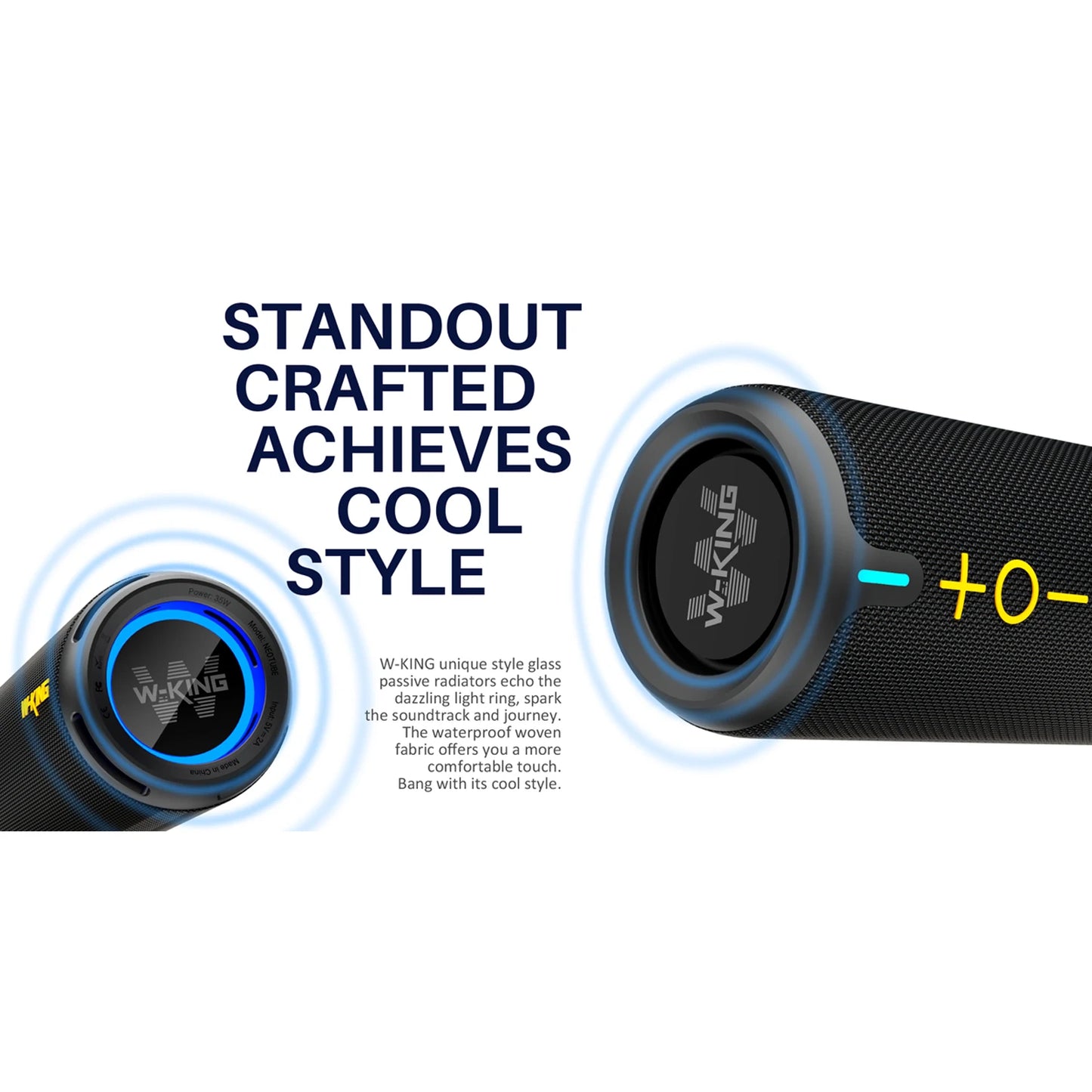W-King D320 40W Portable Speaker IP67 Waterproof Bluetooth App Control