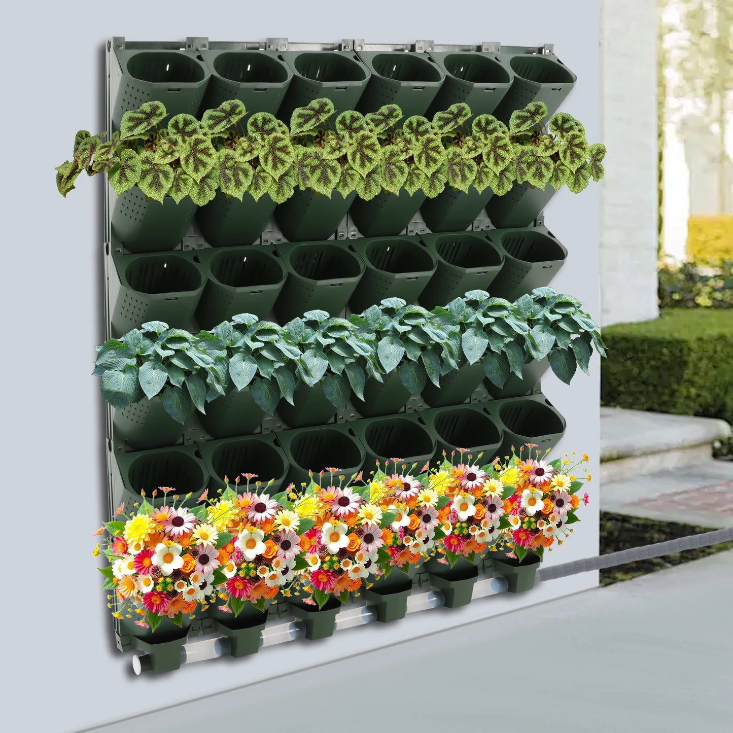 Bymaocar 36 Holes Self Watering Wall Mounted Vertical Planter System