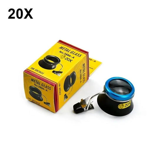 1Pcs New 5X 10X 20X Eyeglass Magnifier Clip-On Eye Loupe Loupe Magnifying Lens Portable Eyepiece Process Operation
