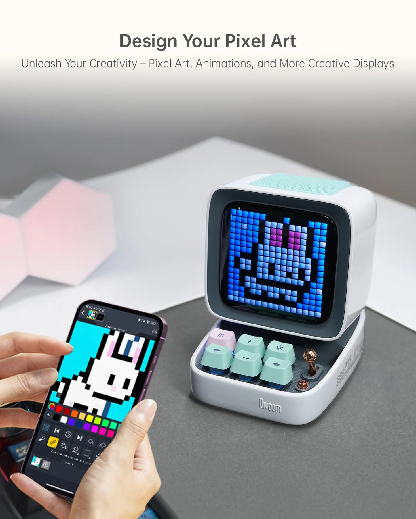 Divoom Ditoo-Pro Speaker Mini Retro Pixel Art Bluetooth Portable Alarm Clock DIY LED Display Board Cute Gift Vintage 블루 투 스 화자