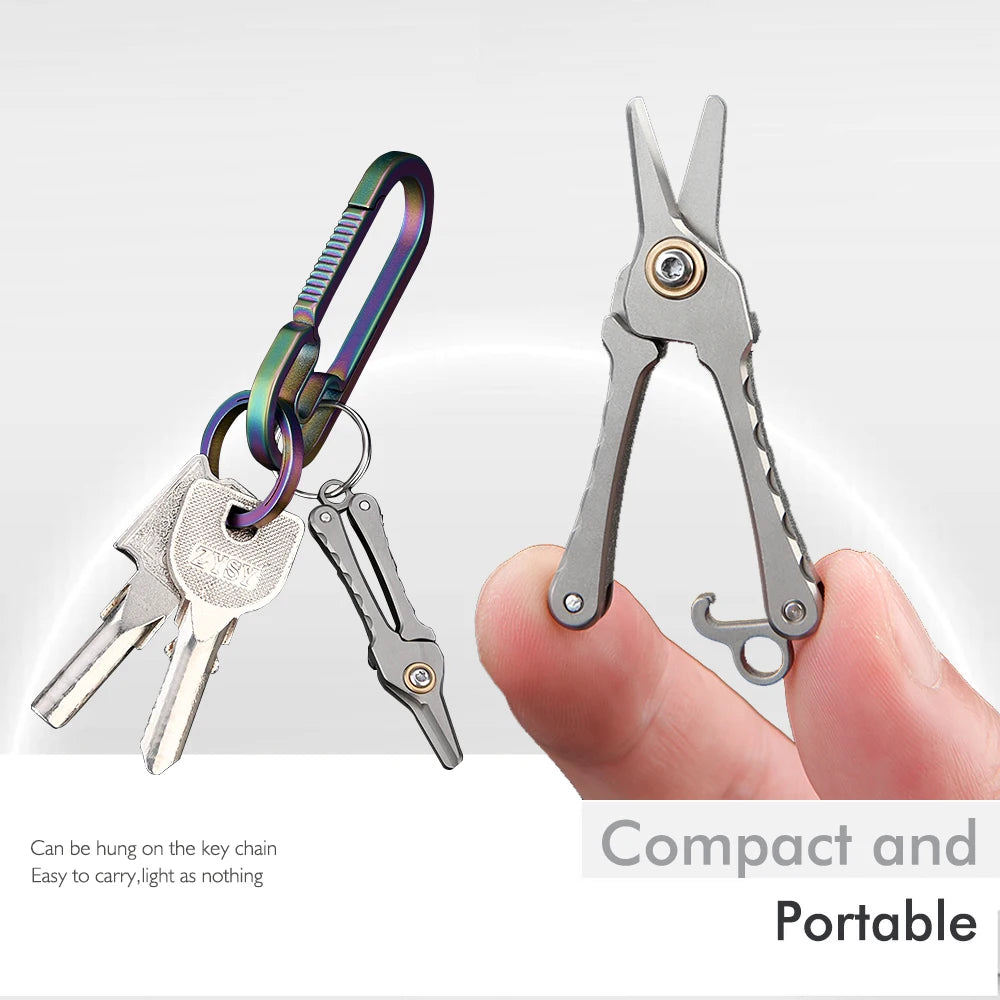 Titanium Alloy Mini Scissors Nose Hair Trimmer Keychain