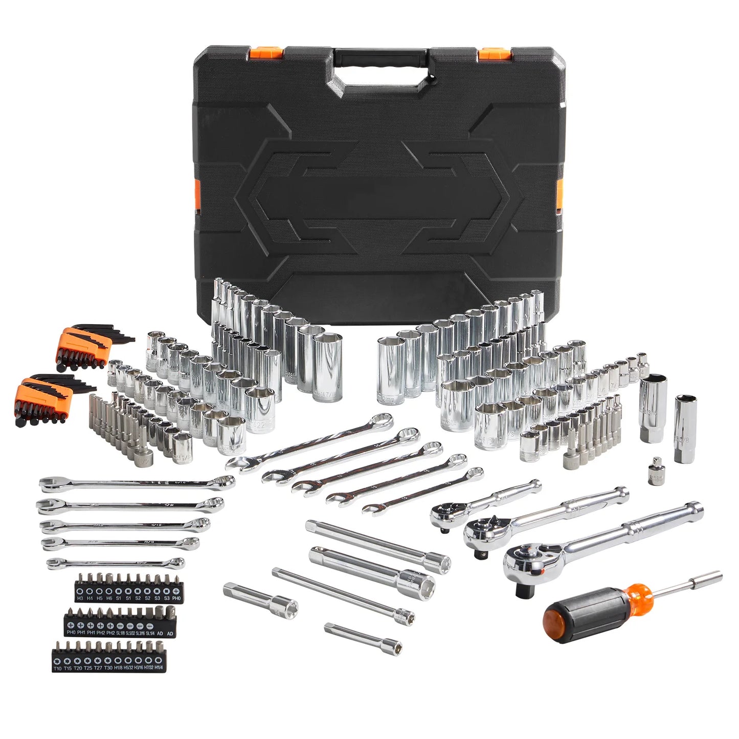SucceBuy Mechanics Tool Set With Deep And Standard Sockets 205Pcs