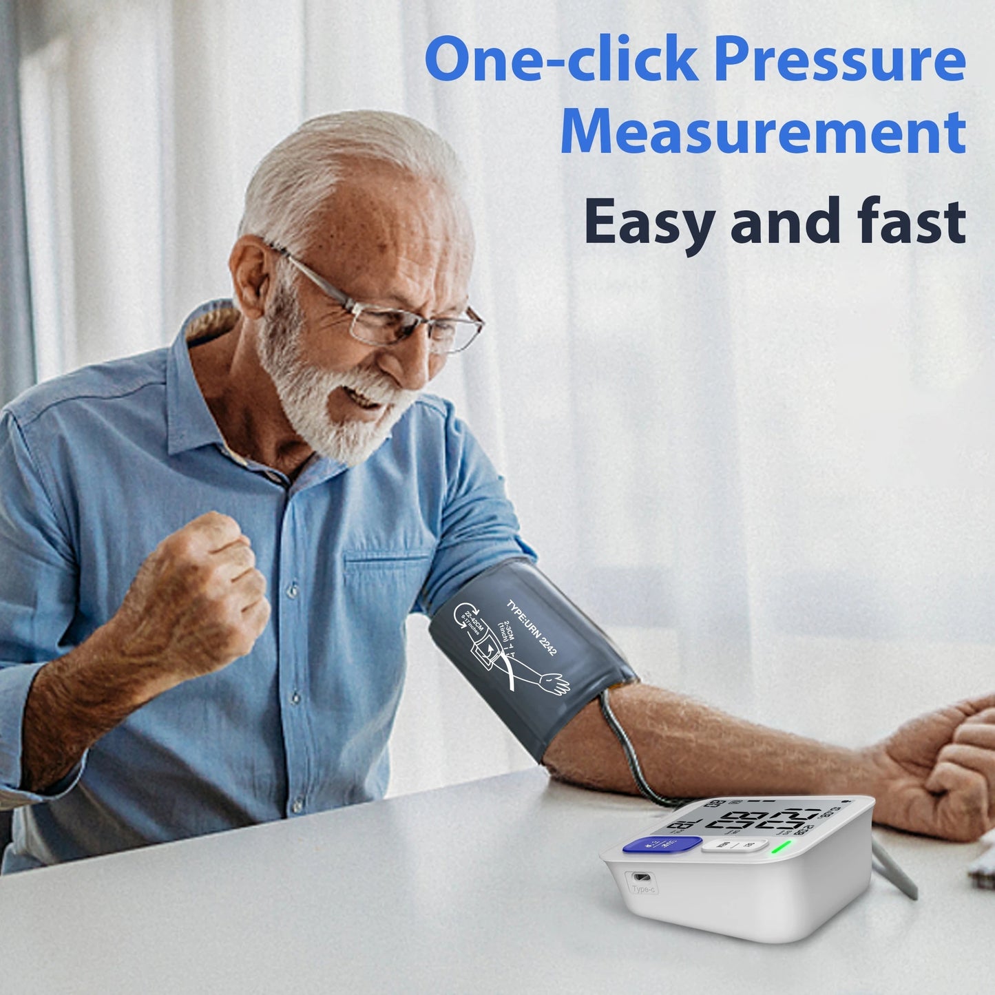 Automatic Blood Pressure Monitor With Large Arm Cuff 2x90 Memory